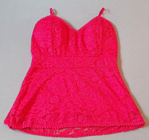 Damen spitzen top l pink - damen, m