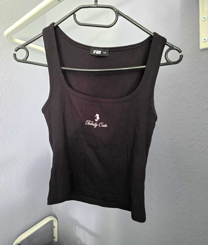 Damen trägershirt schwarz - tw,