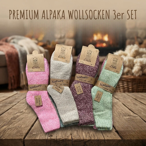 3er pack alpakawolle socken - alpakawolle,
