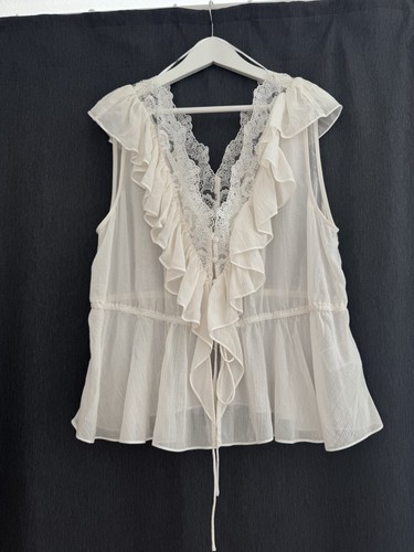 Damen bluse weiß mit - h&m, in