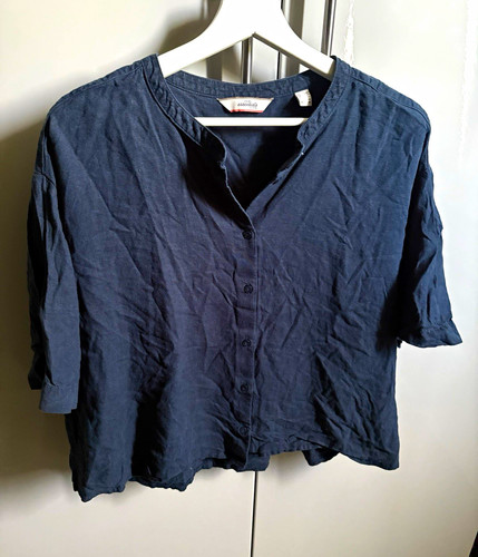 Tcm damen bluse blau kurzarm - tcm,