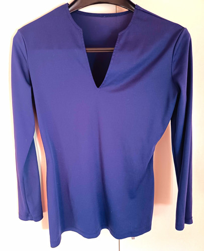 Damen shirt basic blau langarm - shirt,