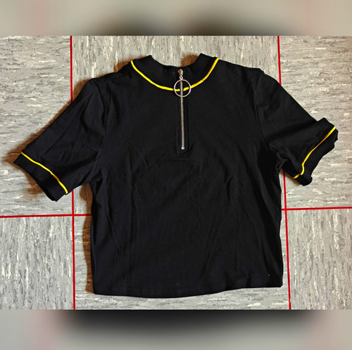 Damen shirt schwarz gelb - t-shirt,
