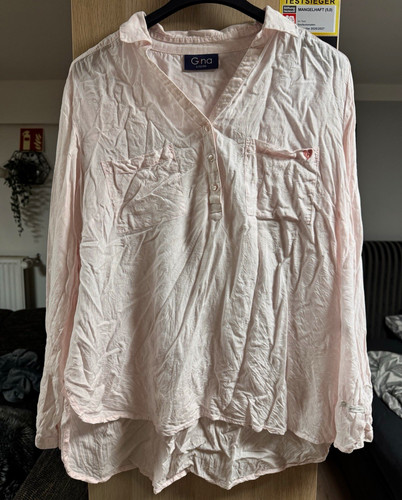 Gina damen bluse rosa langarm - bluse,